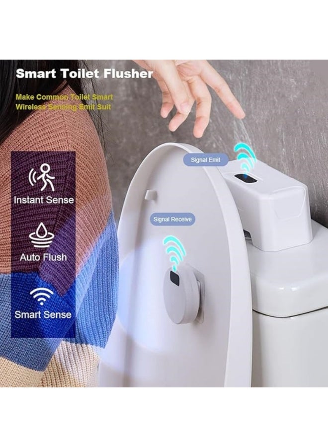 إم مياويان طقم شطف مرحاض أوتوماتيكي بدون لمس – مفتاح شطف ذكي بحساس حركة، ترقية DIY للمرحاض، مناسب لكبار السن والأطفال، شحن USB، مقاوم للماء IPX5 (زر علوي فقط) - Image 4